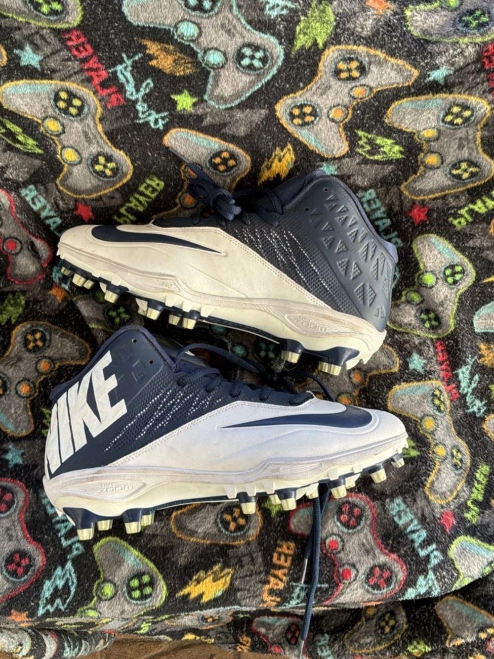 Nike Zoom Code Elite 3/4 TD Football Cleats Navy White Men Size 10.5